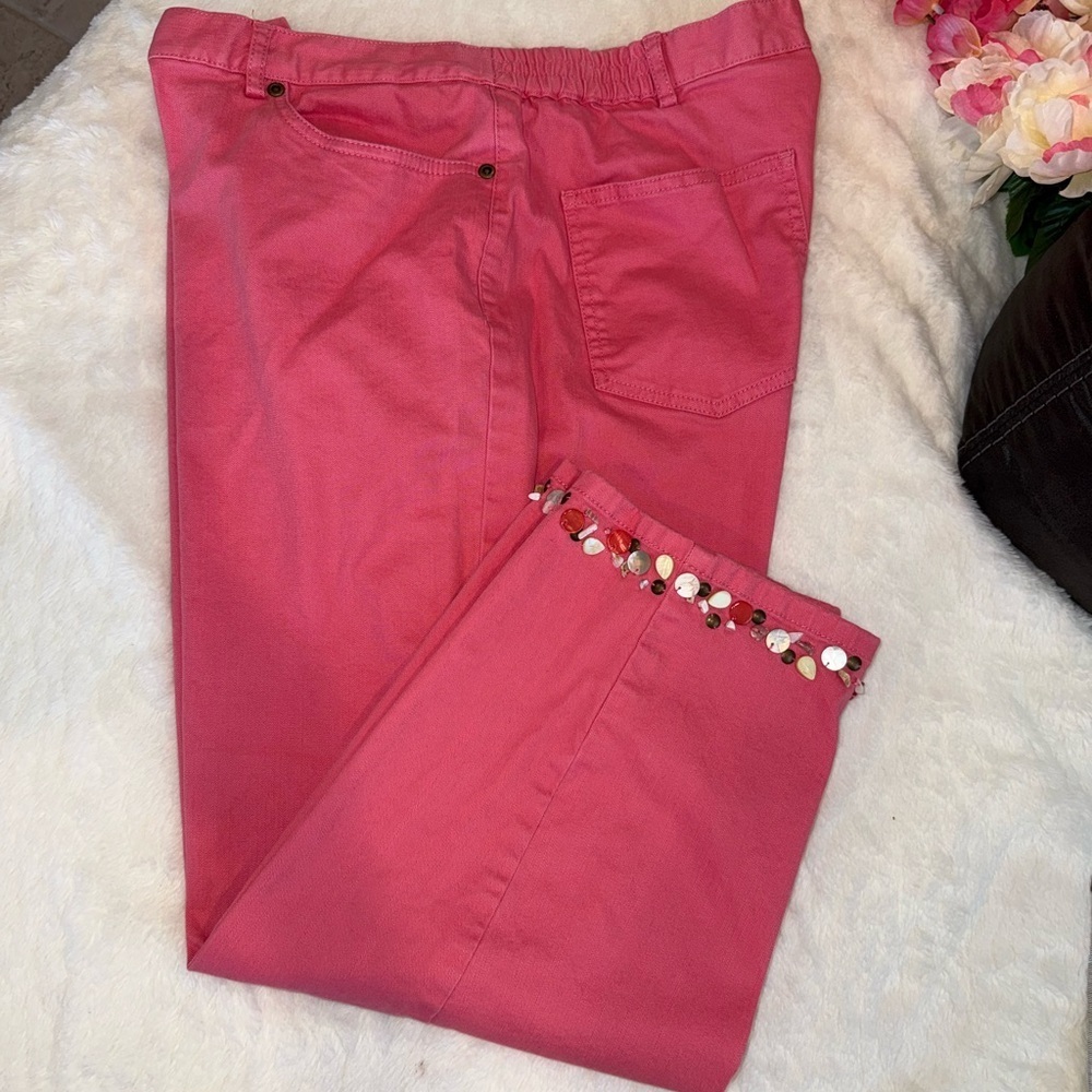 100% Cotton Hearts of Palm Vibrant Pink Garment Size 12